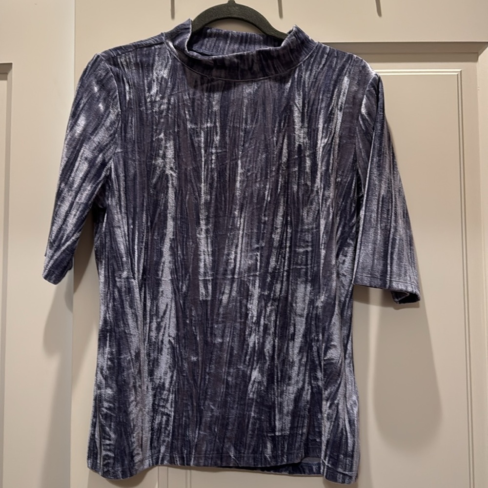 Elegant Velvet Top in Shimmering Silver